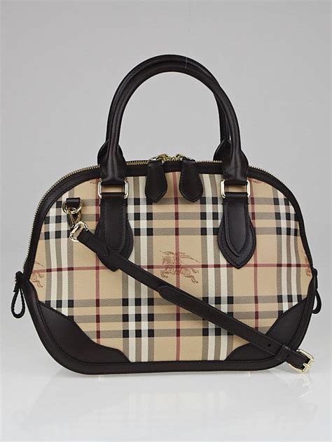 Burberry Haymarket Canvas/Chocolate Leather Small Orchard 